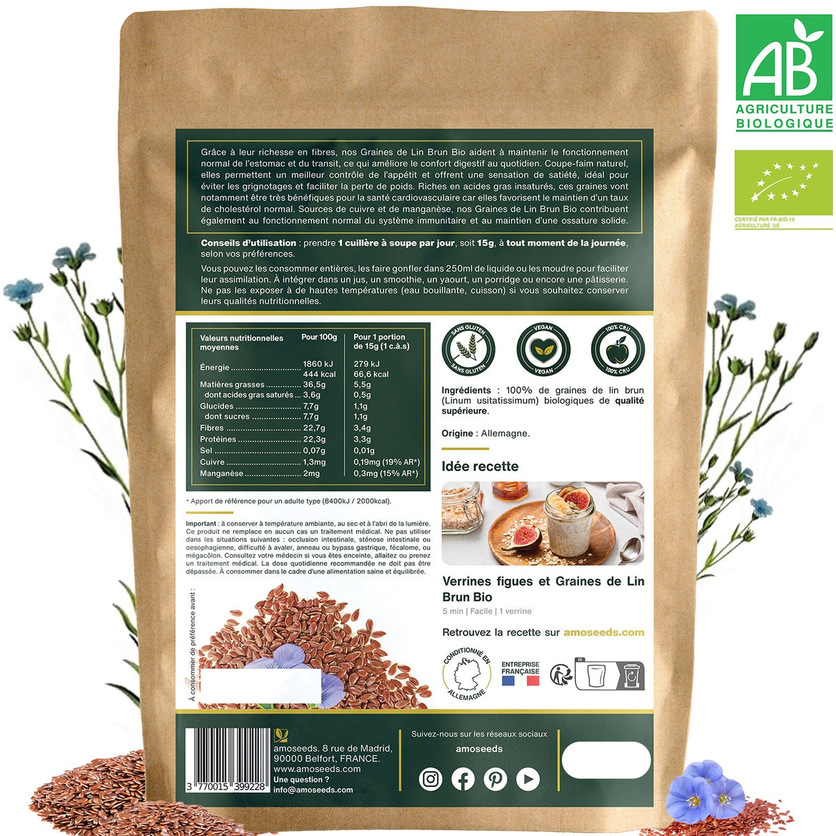 Graines de Lin Brun Bio 200g
