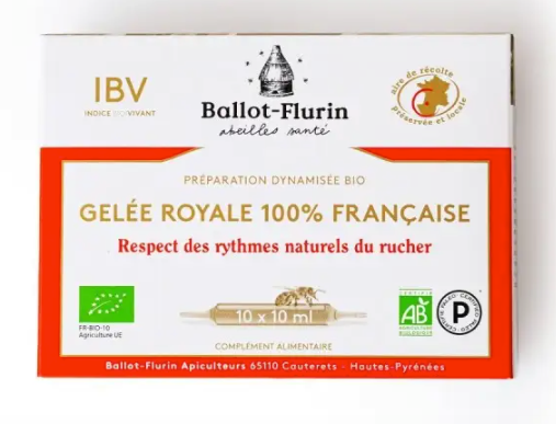 Préparation Dynamisée Gelée Royale Française Bio 100ml (10 amp)