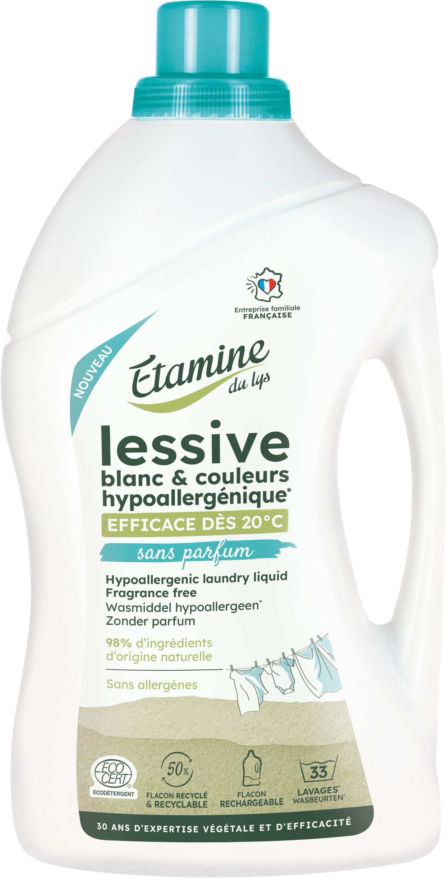 Lessive hypoallergénique sans parfum 1L