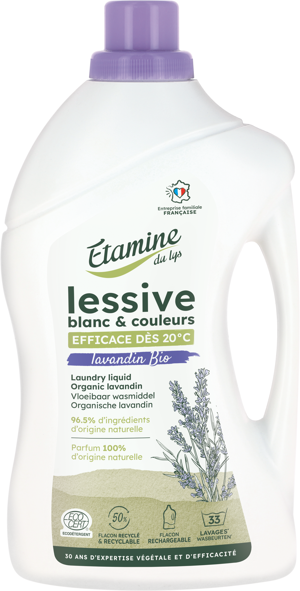 Lessive blanc & couleurs lavandin bio 1L