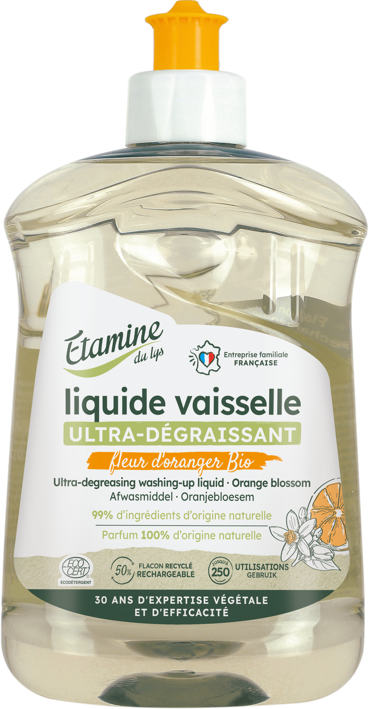 Liquide vaisselle ultra-dégraissant fleur d'oranger 500ml